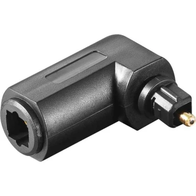 Afbeelding van Haakse Optische Toslink Adapter (v) (m) 360 Draaibaar Verguld Zwart