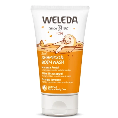 Afbeelding van Weleda Shampoo en bodywash 2 in 1 blije sinaasappel 150ml