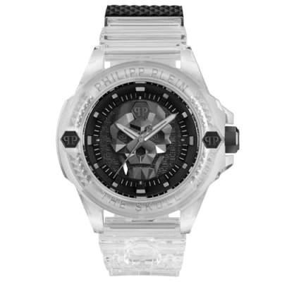 Afbeelding van Philipp Plein The $Kull Synthetic PWWAA0423 Horloge Siliconen Transparant Ø 44 mm