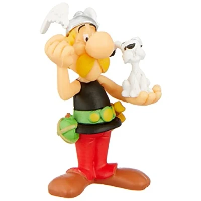 Afbeelding van Asterix speelfiguurtje met Idefix in zijn hand 6 cm