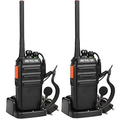 Afbeelding van Retevis RT24 Walkie Talkie, PMR446 Portofoon met Headset Gratis Licentie Radio CTCSS/DCS 16 Kanalen Eenvoudig te Gebruike, 1100 mAh Oplaadbare Walky Talky(1 Paar, Zwart)