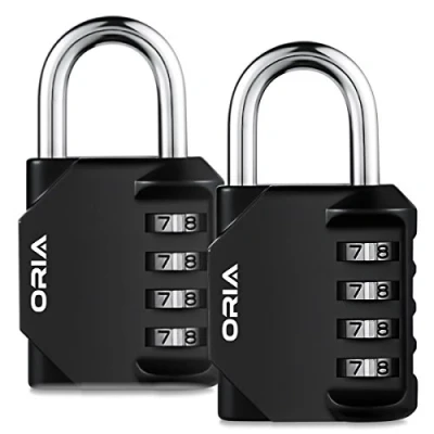 Afbeelding van 【2020 Upgrade】ORIA 2 Pack Cijfersloten, 4 Cijferig Antiroest Weerbestendig Hangslot, Ideaal Beveiligings Combinatieslot voor Schoolgym Lockers, Kasten, Gereedschapskist, enz