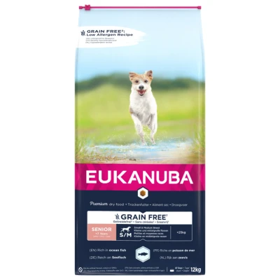 Afbeelding van Eukanuba Senior Small &amp; Medium Breed Graanvrij Oceaanvis Hondenvoer 12 kg