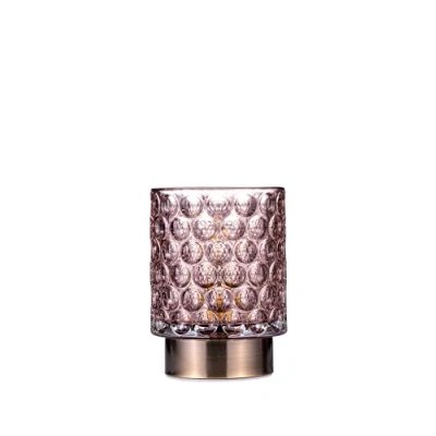 Afbeelding van Pauleen 48239 Bright Glamour mobiele tafellamp glas timerfunctie 6H batterij glazen lamp zonder kabel rose/messing