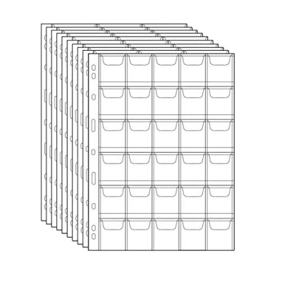 Afbeelding van Uncle Paul 300 Pocket Coin Pagina&#039;s 30 Grids/Pagina Plastic Munt Houders Stempel Valuta Protector Verzamelen Benodigdheden 10 Vellen CS03030