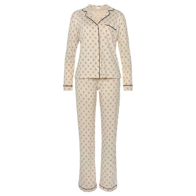 Afbeelding van s.Oliver SET Pyjama Ecru schwarz gemustert, Dames, Maat: 44/46, gemustert