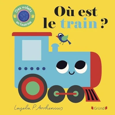 Afbeelding van Où est le train ? Livre à rabats en feutrine et miroir À partir de 6 mois