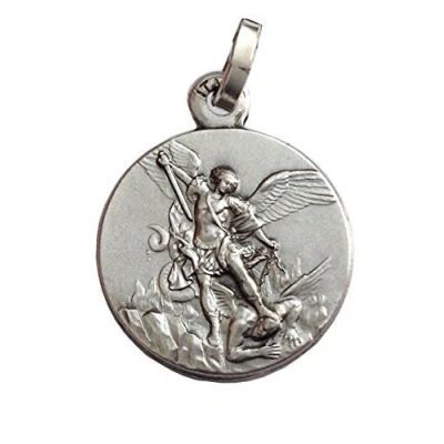 Afbeelding van 925 Sterling ZILVER SAINT MICHAEL HET ARCHANGE MEDAAL DE PATRON HEILIGE MEDALEN, zilver, Geen steen