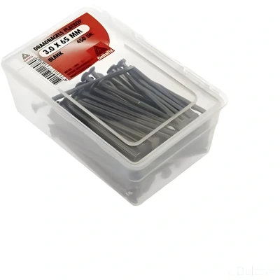 Afbeelding van Deltafix. Spijkers. DRAAD NAGELS. PLAT KOP. 3.0 x 65 MM. lang. BLANK staal. 450 Gram.