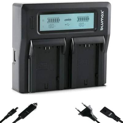 Afbeelding van Blumax Dual Charger compatibel met Sony NP FZ100 Snellader LCD Display voor Alpha 7RM3, 7M3 / 7iii 7Riii 7RIV 7SIII A9ii/A9S BC QZ1