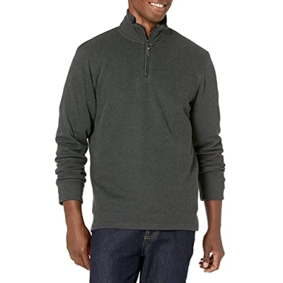 Afbeelding van Amazon Essentials Quarter Zip Franse Rib Trui Houtskool Heide, XXL