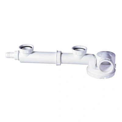 Afbeelding van Wirquin 30723640 Sifon voor spoelbak met 2 kommen, wit
