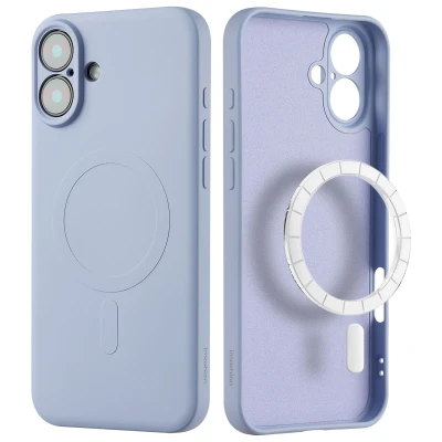 Afbeelding van Apple iPhone 16 MagSafe Hoesje Siliconen en TPU (zacht) imoshion Softcase/Backcover Lila Telefoonhoesje
