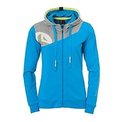 Afbeelding van Kempa Core 2.0 Hood Jacket Dames Kempablauw Donker Grijs Melange Maat XS