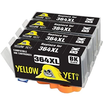 Afbeelding van Yellow Yeti Vervanging voor HP 364 364XL Zwarte Inktcartridges Compatibel met Photosmart 5520 5510 6520 7520 7510 6510 B209a C6380 C5380 C510a C309a C310a D5460 Officejet 4620 Deskjet 3520 3070A