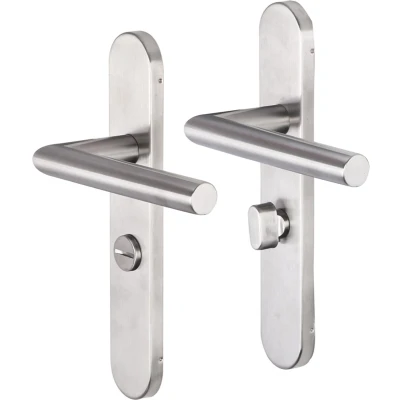 Afbeelding van Deurklink met wc sluitingschild Impresso Harrow 63 mm (RVS)