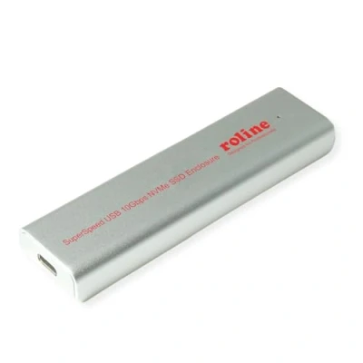 Afbeelding van Roline Externe USB3.2G2 Type C behuizing voor M.2 NVME SSD (M.2 2280, 2260, 2242), Harddisk behuizing, Zilver