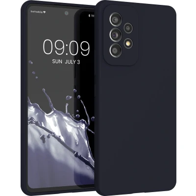 Afbeelding van kwmobile telefoonhoesje geschikt voor Samsung Galaxy A53 5G Hoesje met siliconen coating Smartphone case in deep ocean