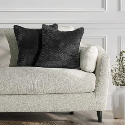 Afbeelding van DecoKing 58374 2 delig kussenslopen 45x45 cm microvezel ritssluiting fleece kussenhoezen zwart Henry