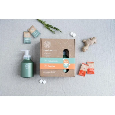 Afbeelding van The Green Lab Co Handzeep Premium Starterset Rozemarijn &amp; Gember, 1set