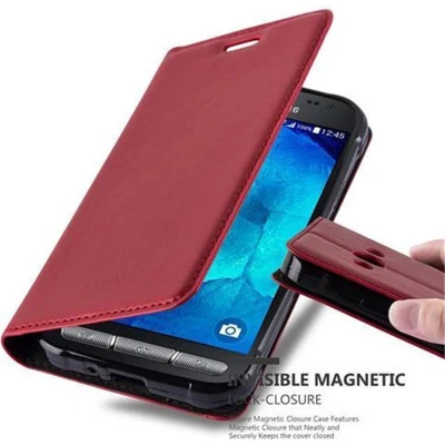 Afbeelding van Cadorabo Hoesje geschikt voor Samsung Galaxy XCover 3 in APPEL ROOD Beschermhoes Case magnetische sluiting Cover