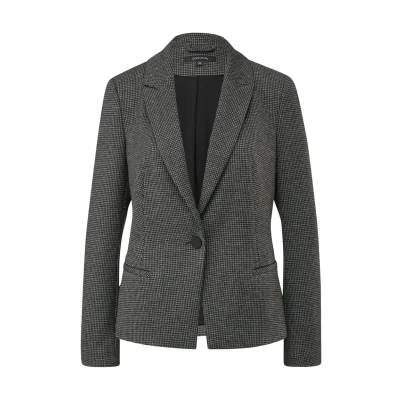 Afbeelding van comma MIT Pepitamuster Blazer, Dames, Maat: 38, Schwarz