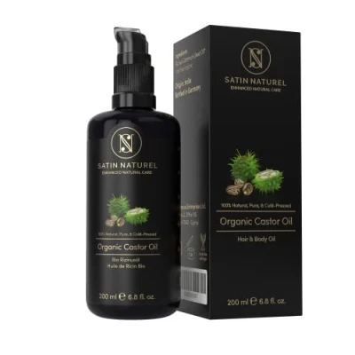 Afbeelding van WINNAAR van 01/20* BIOLOGISCHE Castorolie 100% Puur &amp; Koudgeperst Wonderolie voor Wimpers, Haar, Huid Nagels 200ml Fles Beschermend Violet Glas. Natuurlijke Cosmetica Satin Naturel