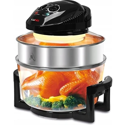 Afbeelding van LUND Professional heteluchtoven 12 + 5L zwart Halogeen oven Convectie 1400W Inclusief gratis 8 delige accessoires set