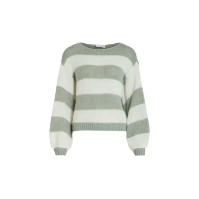 Afbeelding van VILA Gestreifter Trui, Dames, Maat: XS, Cloud dancer 1