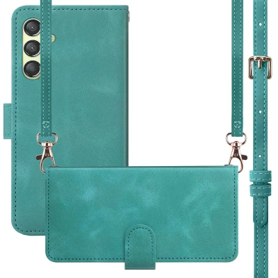 Afbeelding van Samsung Galaxy A25 Hoesje Kunstleder iMoshion Bookcase Turquoise Telefoonhoesje