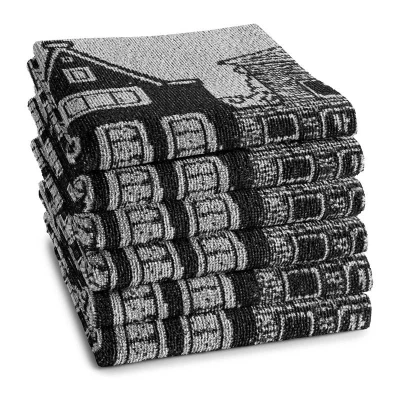 Afbeelding van Keukendoek DDDDD Canal Black 50 x 55 cm (6 Delig)