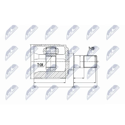 Afbeelding van Homokineet reparatie set, aandrijfas NTY NPW HD 018