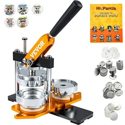 Afbeelding van VEVOR Button Maker Machine, 75 mm (3 inch) Badge Punch Press Kit, Kinderen DIY Geschenken Pin Maker, Knop Maken Leveringen Met 500 stks Onderdelen &amp; Cirkel Cutter Magic Book