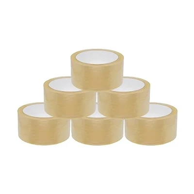 Afbeelding van BIGtec Pakjestape, 6 rollen, verpakkingstape, kartonband, standaard, 66 m lang, 48 mm breed, transparant, verpakkingsmateriaal voor pakketten en karton