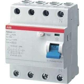 Afbeelding van Abb componenten system pro m compact aardlekschakelaar 4 polig 25a 400v 0 03a type a lcw 10ka mod ip2x 2csf204197r1250