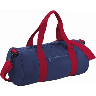 Afbeelding van Bagbase Gewoon Varsity Barrel / Duffle Bag (20 Liter) (Pakket van 2) (Franse marine klassiek rood)