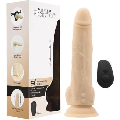 Afbeelding van Naked Addiction Realistische Stotende Dildo met Afstandsbediening 23 cm
