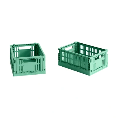 Afbeelding van HAY Colour Crate Mini 2 pack 13x17 cm Dark mint