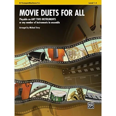Afbeelding van Movie duets for all (story michael) trumpet or baritone horn treble clef bk: Playable on Any Two Instruments Number of in Ensemble