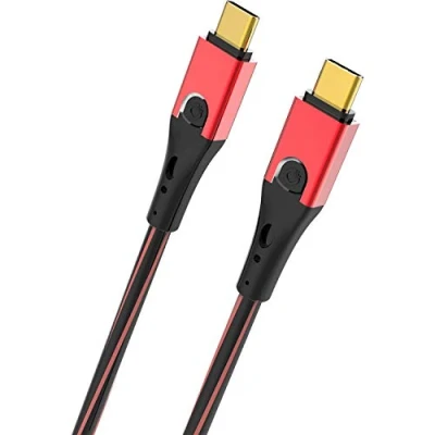Afbeelding van Oehlbach USB Evolution CC 3.2 Gen 1 (USB 3.0) [1x C stekker 1x stekker] 1.00 m Rood/zwart Vergulde steekcontacten