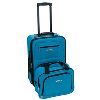 Afbeelding van Rockland Mode Softside Rechtopstaande Bagage Set, Turkoois, 2 Piece Set (14/19),