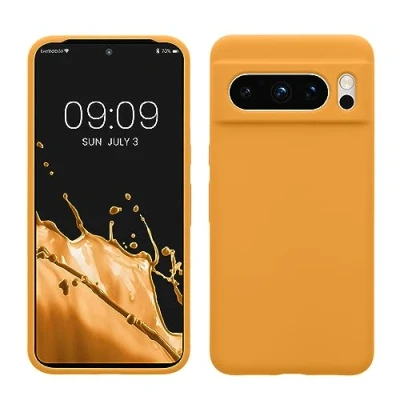 Afbeelding van kwmobile telefoonhoesje geschikt voor Google Pixel 8 Pro Hoesje met siliconen coating Smartphone case in mango