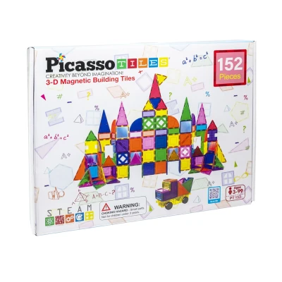 Afbeelding van PicassoTiles Magnetic Tiles set 152 delig met spiegels
