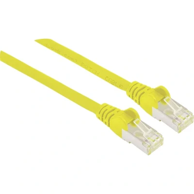 Afbeelding van Intellinet 740647 RJ45 Netwerkkabel, patchkabel CAT 6A S/FTP 0.50 m Geel Folie afscherming, Afscherming gevlochten, Afgeschermd, Halogeenvrij 1 stuk(s)