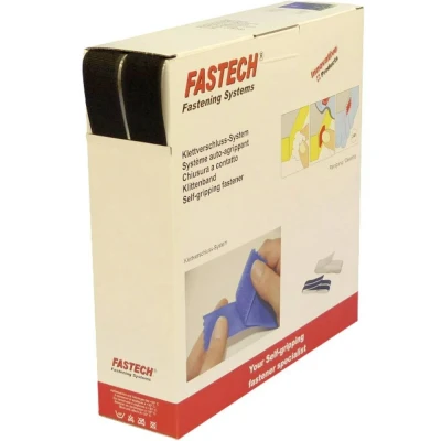Afbeelding van FASTECH® B30 SKL999925 Klittenband Om vast te plakken Hotmelt Haak en lusdeel (l x b) 25000 mm 30 Zwart 25 m