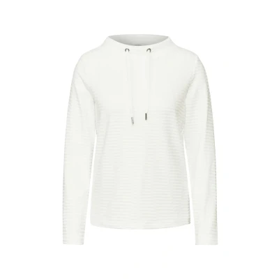 Afbeelding van Cecil Struktur Longsleeve, Dames, Maat: Large, Weiß