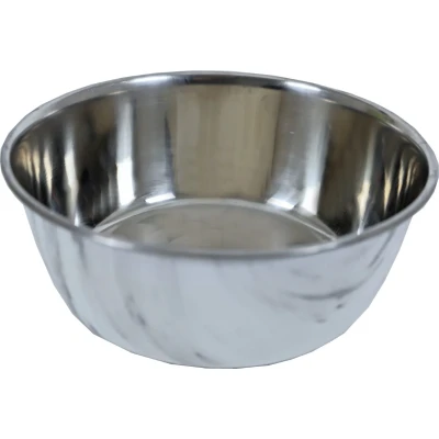 Afbeelding van Eetbak hond RVS deco marmer 1890 ml Gebr. de Boon