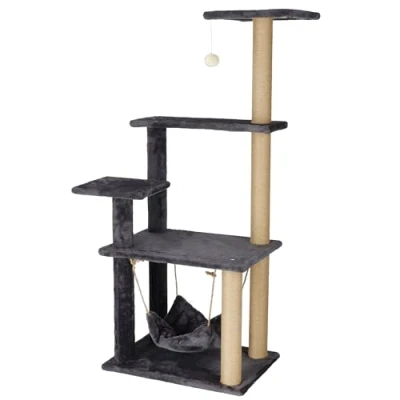 Afbeelding van Springos Krabpaal 6 Etages Voor Katten Toren Meubelbescherming 52 x 37 121 cm Grijs