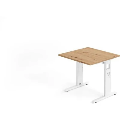 Afbeelding van MEGA 8 W Bureau 80 x Tafelhoogte I In hoogte verstelbaar Essen Eik/Wit