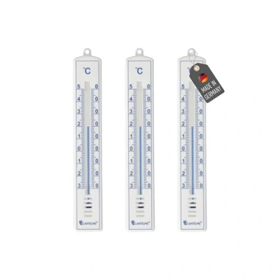 Afbeelding van Lantelme 8957 Tuinthermometer, set van 3 stuks, weerbestendig, buitenthermometer, binnenthermometer, analoge thermometer, wit, ook voor binnen en buiten